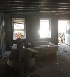 The room gutted during demolition